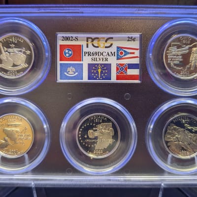 2002 S Silver Proof 5 coin set PR69DCAM 