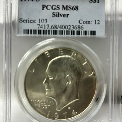 1974 S Eisenhower Dollar PCGS MS68 Silver