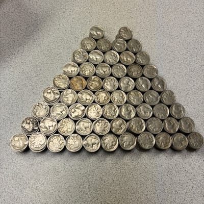 Lot of 40 Full Date US Buffalo Nickels Circulated