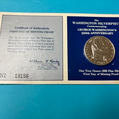 The Washington Silver piece 1 oz Proof