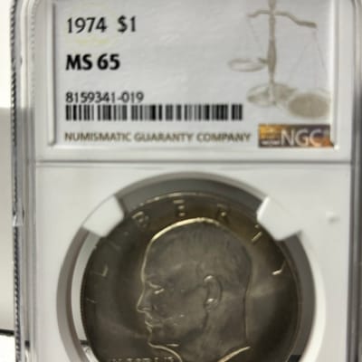 1974 Eisenhower Dollar NGC MS65 Brown Label