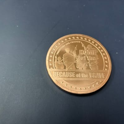 Home of the Free Because of the Brave Copper Rnd