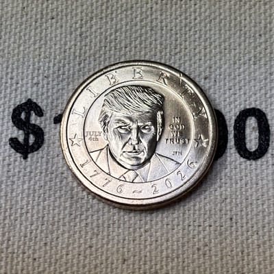 2026 Donald J. Trump $1 coin with JULY 4TH Privy