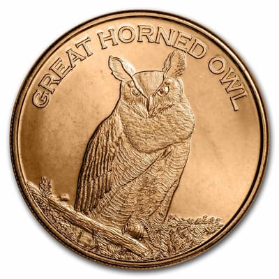 1 oz Copper Great Horned Owl