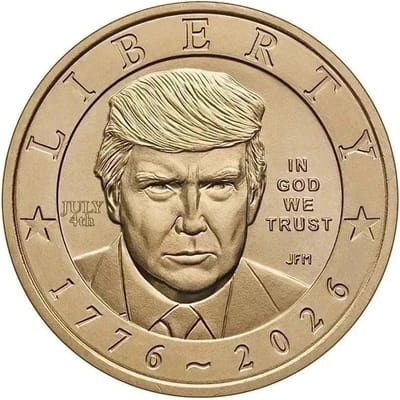 2026 Donald J. Trump $1 coin with JULY 4TH Privy