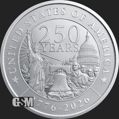 250 Years 1 oz Silver Round 1776-2026