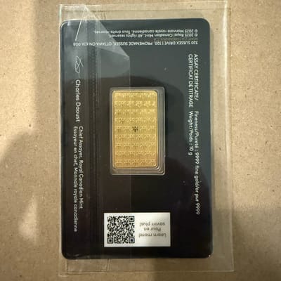 10 gram Gold Bar - Royal Canadian Mint - additional view