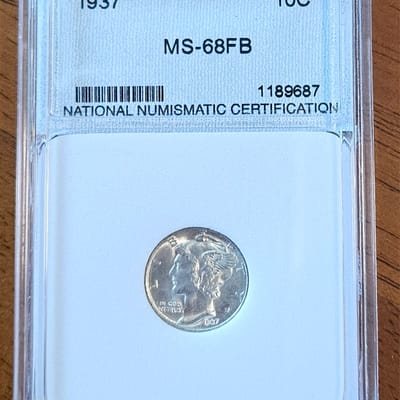 1937 10C MS-68FB National Numismatic Certification