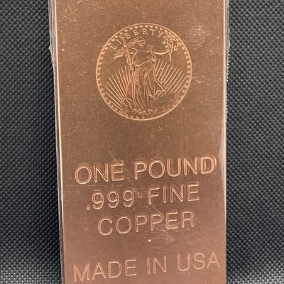 1 lb .999 Fine Copper Bullion Bar – Saint-Gaudens  - additional view