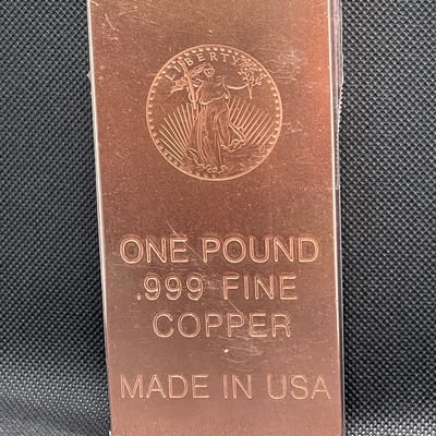 1 lb .999 Fine Copper Bullion Bar – Saint-Gaudens 