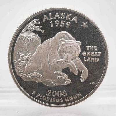 2008 Alaska Proof Silver Quarter 90%