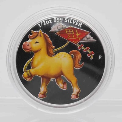 2014 Tuvalu “Fu” Blessing Colorized Horse 1/2oz 