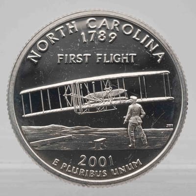 2001 North Carolina Proof Silver Quarter 90%