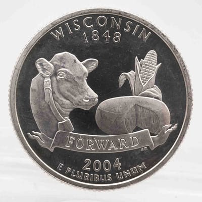 2004 American Proof Silver Quarter Wisconsin 