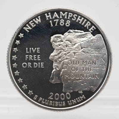 2000 American Proof Silver Quarter New Hampshire