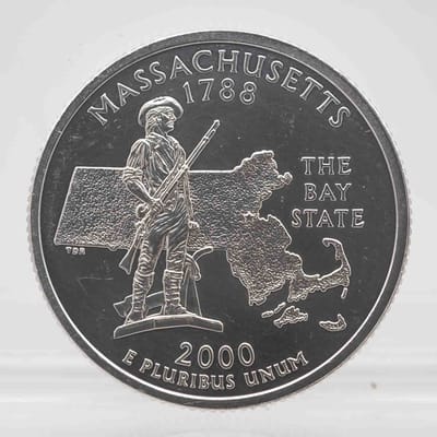 2000 American Proof Silver Quarter Massachusetts