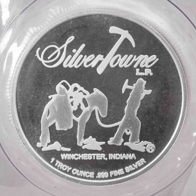 SilverTowne Prospector Cartoon 1oz Silver Round - additional view
