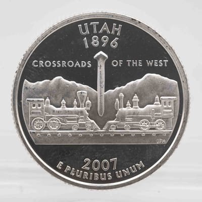 2007 Utah Proof Silver Quarter 90%