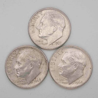 SPOT Random Year Lot Of 3 Roosevelt Silver Dimes 