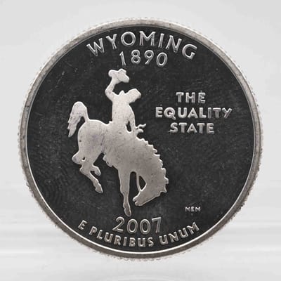 2007 Wyoming Proof Silver Quarter 90%