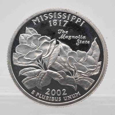 2002 American Proof Silver Quarter Mississippi