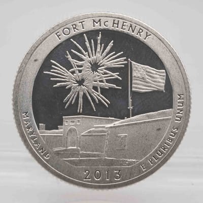 2013 Fort McHenry Proof Silver Quarter 90%