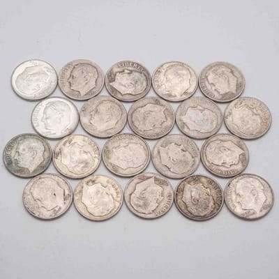 SPOT Lot of 20 Roosevelt Silver Dimes Random Year