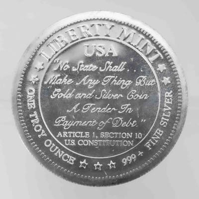 1984 Liberty Mint USS Constitution Silver Round - additional view