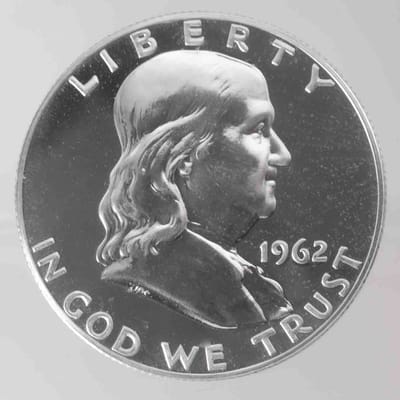 1962 Franklin Half Dollar 90% Silver Coin BU