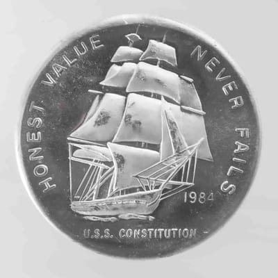 1984 Liberty Mint USS Constitution Silver Round