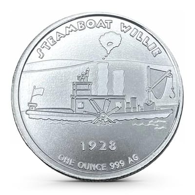  Steamboat Willie 1oz Silver Round - additional view