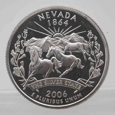 2006 Nevada Proof Silver Quarter 90%