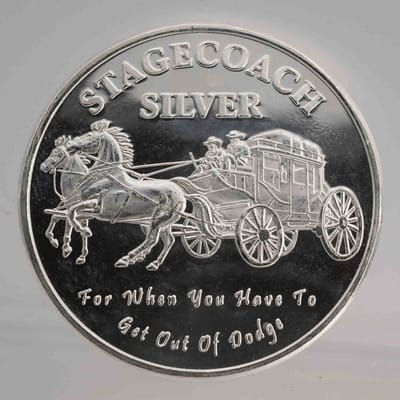 Vintage Stagecoach Divisible 1oz Silver Round