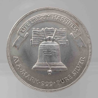 Vintage A-Mark Liberty Bell High Relief 1oz Silver