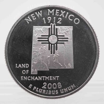 2008 New Mexico Proof Silver Quarter 90%
