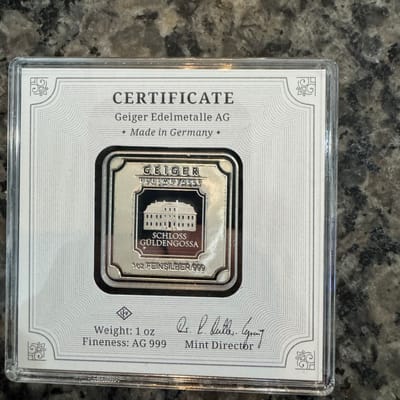 Geiger Founding Father’s John Jay 1oz silver bar - additional view