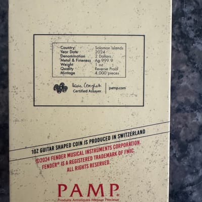 1oz .999 Fine Silver Pamp Fender Jaguar Guitar - additional view