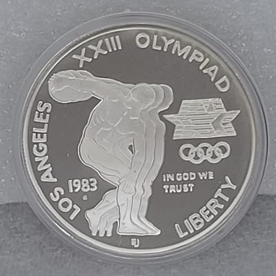 1983 US LOS ANGELES 23RD OLYMPICS PROOF SILVER $1  - additional view