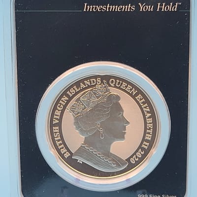 2020 1 oz .999 Silver BVI 400th Anniversary Mayflower PU coin APMEX - additional view