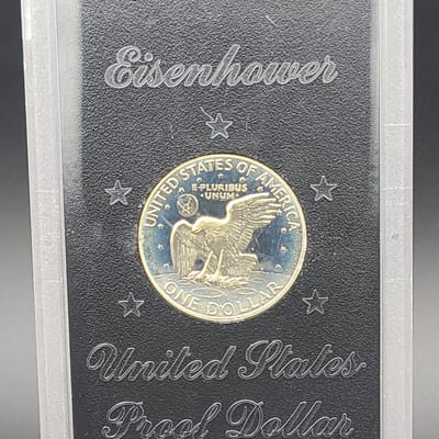 1974 Eisenhower PROOF Dollar w/Toning 40% Silver - additional view