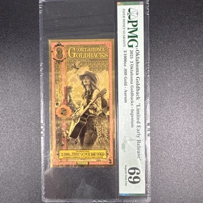 2025 Oklahoma 3 Limited Early Release Goldback PMG 69