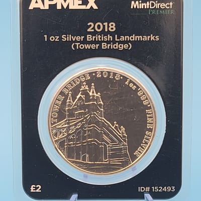 2018 GB 1 oz Silver Landmarks of Britain (Tower Bridge) APMEX