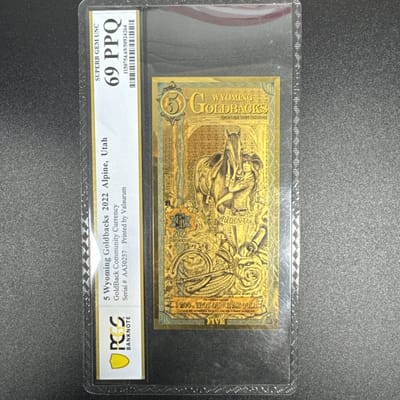 2022 Wyoming 5 Goldback PCGS 69 PPQ
