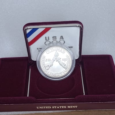 1988 US Olympics Proof Silver Dollar With Box wCOA - additional view