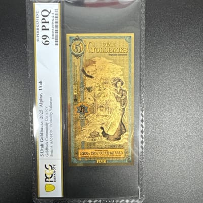 2025 Utah 5 Goldback PCGS 69 PPQ