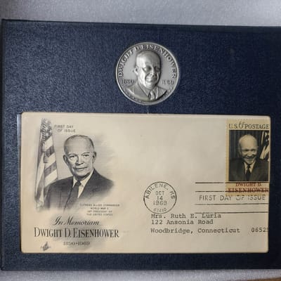 1969 Dwight D Eisenhower 92.5 Silver Commemorative Medal 1.25oz ASW
