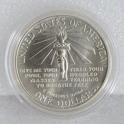 1986 US Liberty Ellis Island Silver Proof Dollar