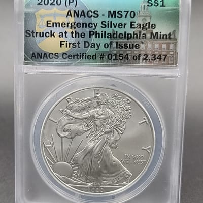 2020 MS70 Emergency Silver Eagle from Philly Mint - additional view