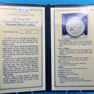 1886 Morgan, 100 Year Old History Of Morgan Dollar