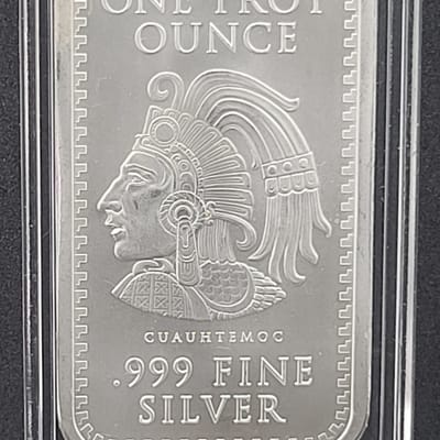 1 TROY Oz 999 Silver Bar Aztec Mayan Calendar 